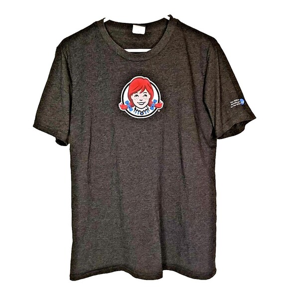 Barco T Shirt Mens Small Dark Gray Short Sleeve Wendys Employee Uniform      T33 - Picture 1 of 6